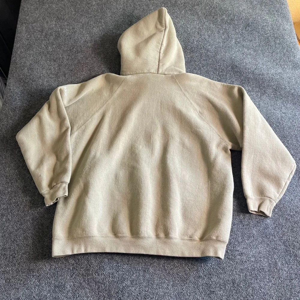 Vintage Adidas Originals Trefoil Hoodie Tan Beige Made in‎ USA Mens XL RN88387